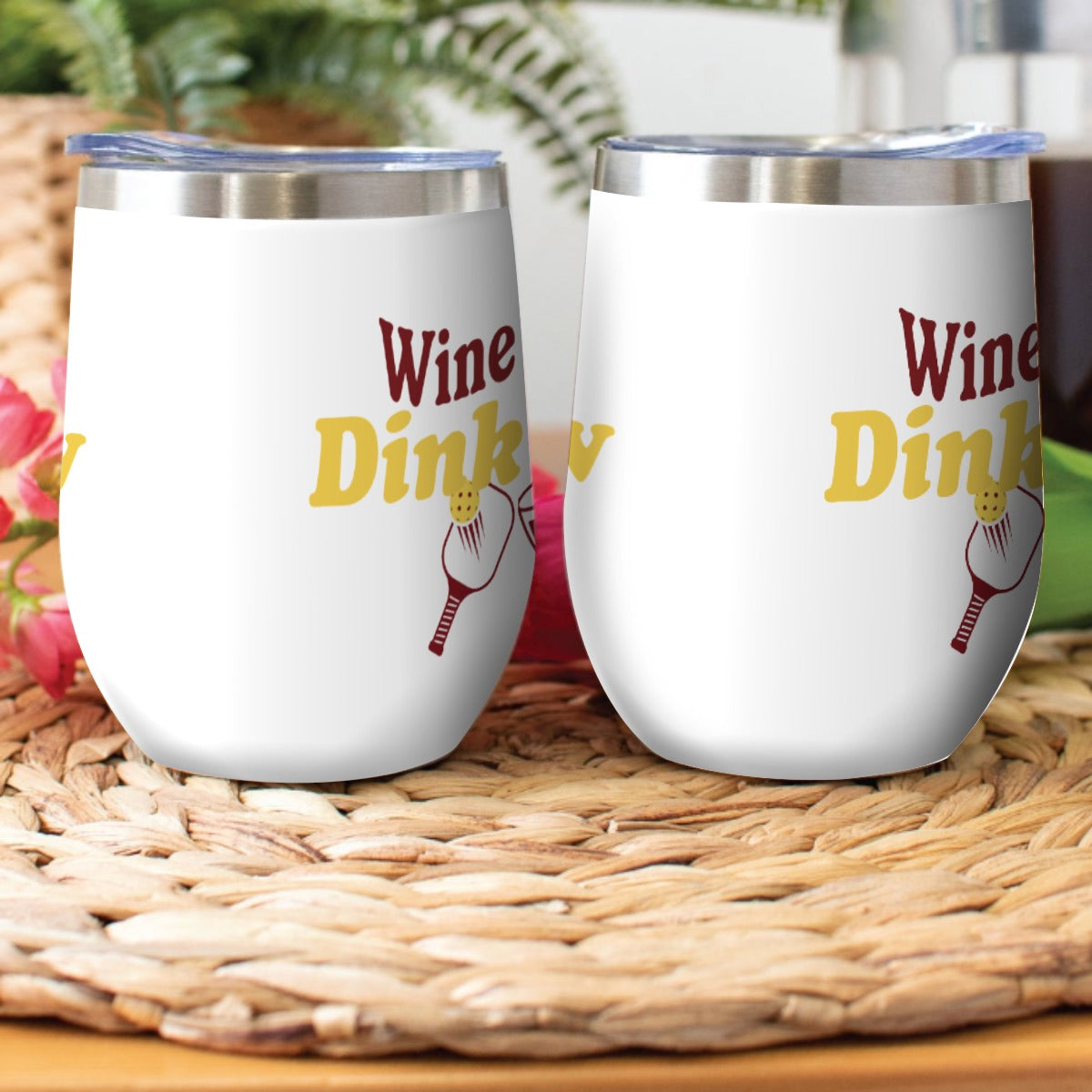 Wine Later Dink Now Pickleball Wine Tumbler – Fun Gift for Wine Lovers