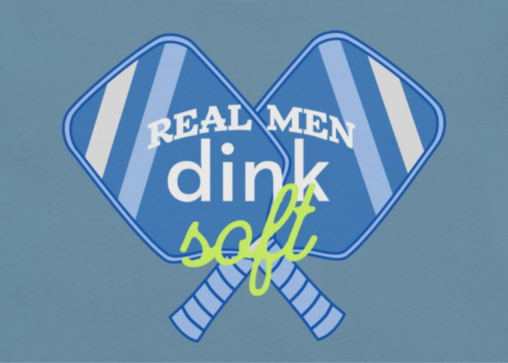 Real Men Dink Soft Water Bottle – Funny Pickleball Gift for Him