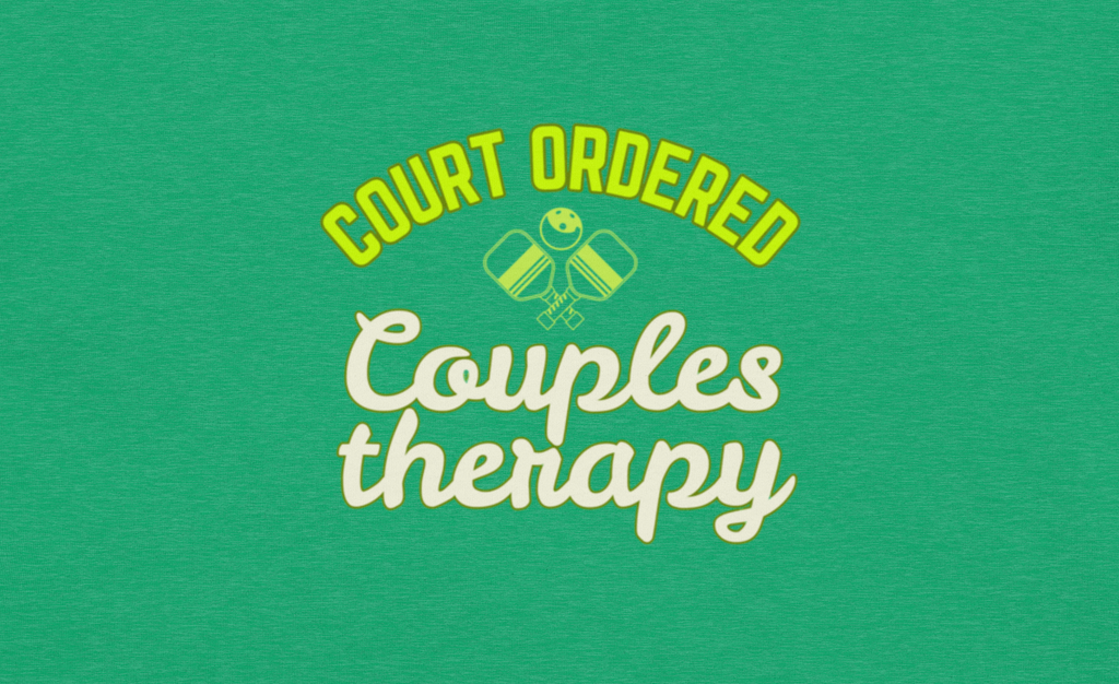 Text 'Court Ordered Couples Therapy' on a green background