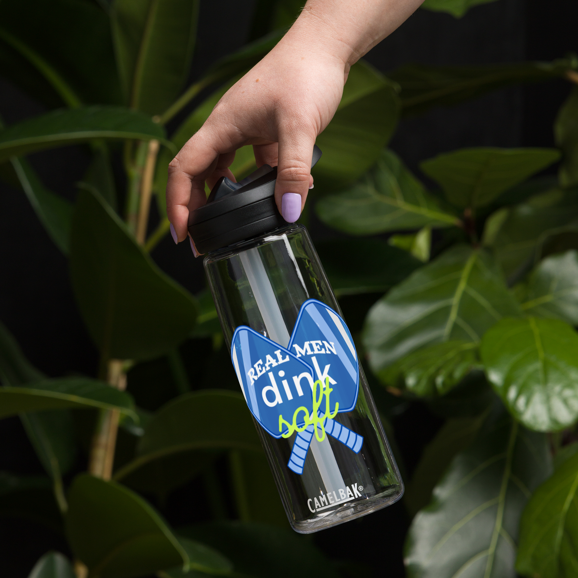 Real Men Dink Soft Water Bottle – Funny Pickleball Gift for Him