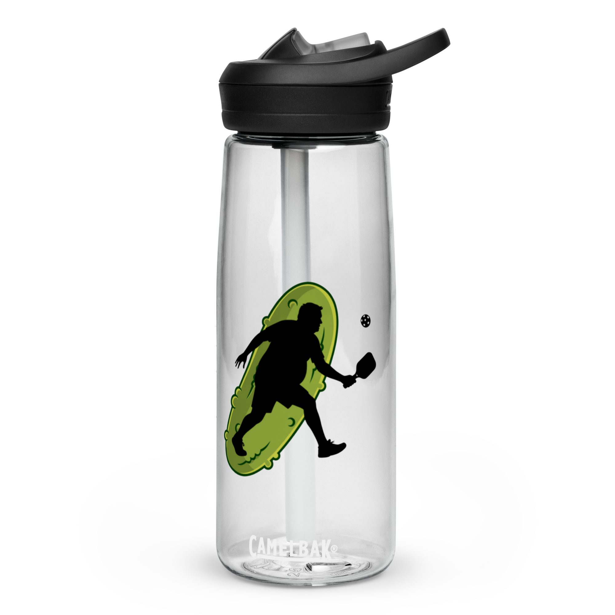 Dad Bod Pickleball Water Bottle – Funny Silhouette Gift with Pickle