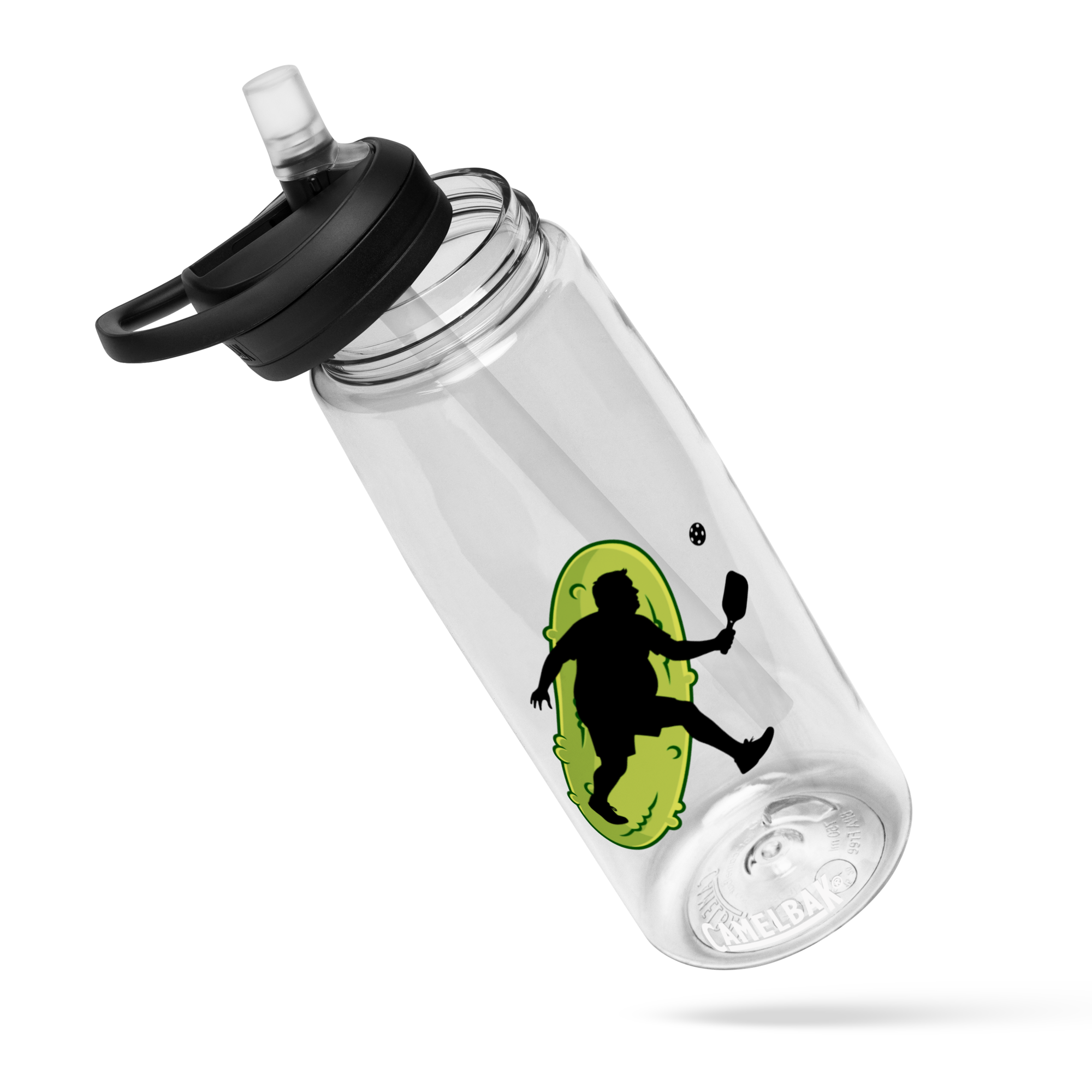 Dad Bod Pickleball Water Bottle – Funny Silhouette Gift with Pickle