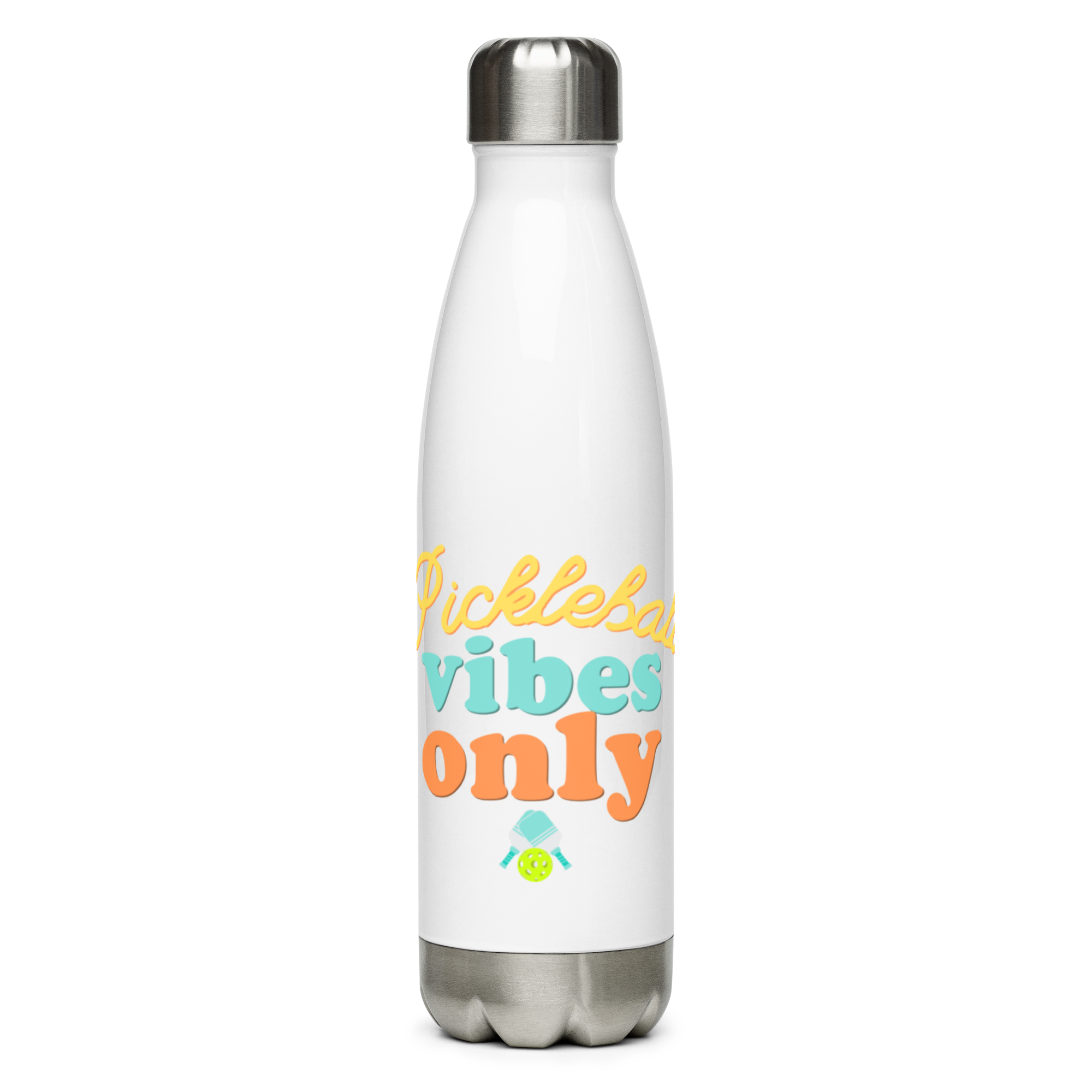 Pickleball Vibes Only Bottle – Stainless Steel 17oz Water Flask